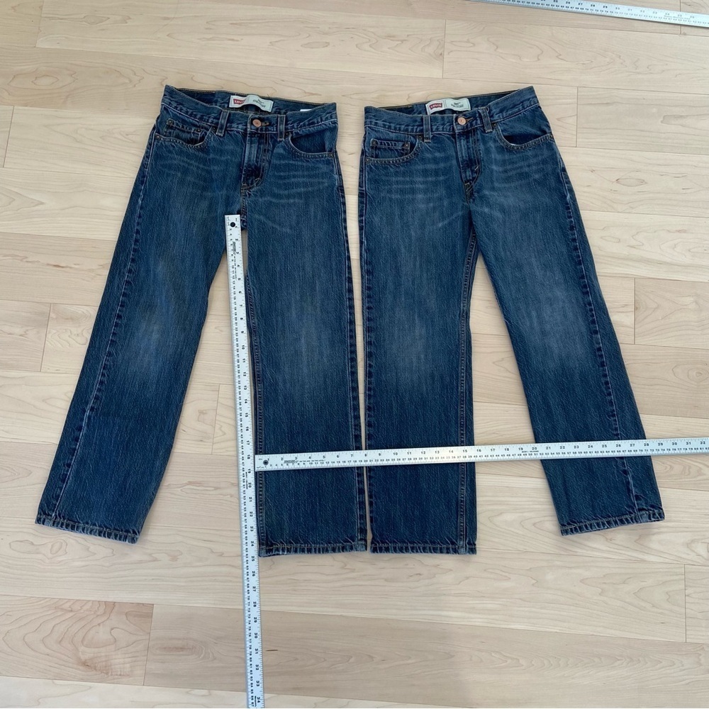 Levis men bundle 2 jeans 505 straight leg stretch blue denim size 27/youth 14 - Picture 8 of 11
